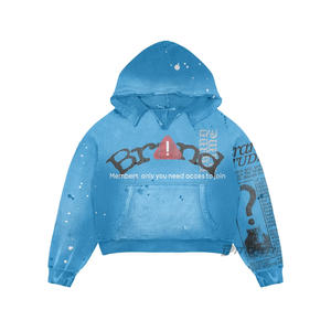 Sweat-shirt à capuche délavé effet usé 100% coton, coupe ample, sweat-shirt personnalisé pour homme, streetwear - Product Image 4