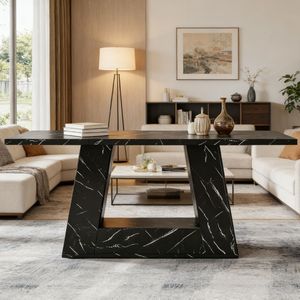 Tavolo da Pranzo Moderno Rettangolare con Piano in Pietra, Arredamento per Casa, Appartamento o Villa - Product Image 6