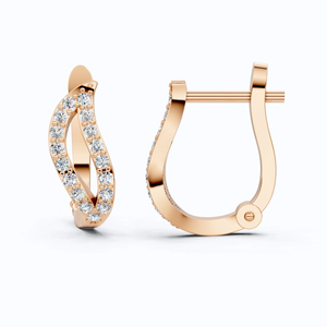 Pendientes de Aro Huggie de Oro Amarillo de 14K con Diamantes en Espiral Infinito, Diamantes Cultivados en Laboratorio Pavé, Regalo de Joyería para Aniversario de Bodas - Product Image 5