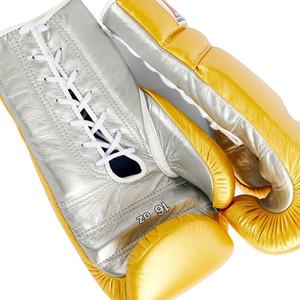Guantes de Boxeo Personalizados de Alta Calidad al por Mayor, Dorados y Plateados, Hechos con Cuero Vacuno Genuino, Equipo de Combate y Guantes de Entrenamiento para Gimnasio - Product Image 6