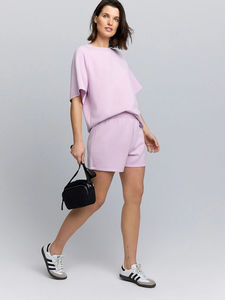 Ensemble T-shirt et short pour femme, coton premium, tenue d'été, fabrication sur mesure OEM, vêtements décontractés de haute qualité pour femme - Product Image 2