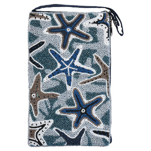 Bolso Bandolera Cruzado de Mujer Hecho a Mano con Cuentas de Estrella de Mar Vintage, Impermeable, con Tema Oceánico, Mini Bolso de Mano con Gancho para Protección del Teléfono, Portátil - Product Image 1
