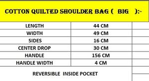Cotton Quilted Tote Bags Printed Large Indian Travel Shopping <b>Accessories</b> Open Washable for Daily <b>Beach</b> Use - Product Image 4