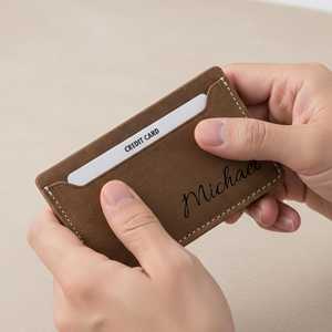 Wholesale Leather <b>Card</b> Holder Money Clip <b>RFID</b> Blocking Credit <b>Card</b> Case Custom Logo Men's Pocket <b>Wallet</b> LNCR-0038 - Product Image 2