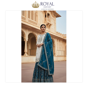 Colección de Diseñador de Alta Gama para Fiestas, Traje Sharara de Seda Chinnon con Bordado de Lentejuelas, Gran Demanda - Product Image 5