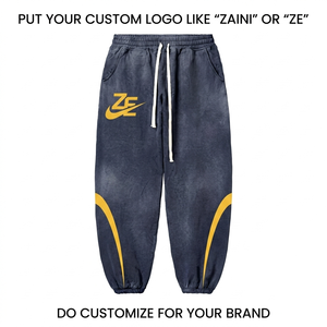 340 GSM Cotton Polyester Twill <b>Jogger</b> Pant Breathable Quick Dry Eco-Friendly Pleated Front Drawstring Closure <b>Brown</b> Pants Men - Product Image 6