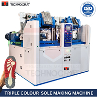 Machine de fabrication de semelles tricolores Technocrat Mouldings TPR TPU PVC avec moteur, pompe à engrenages et roulement 380V/220V, garantie 1 an, 300
