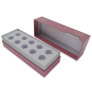 Caja Cosmética Rígida de Alta Gama con Forro de Esponja, Empaque Rectangular de Cartón con 10 Compartimentos para Ampollas de Suero y Productos para el Cuidado de la Piel - Product Image 1