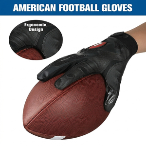 Gants de football américain respirants, faits à la main, antidérapants, à doigts entiers, ajustables, pour receveur, avec grip amélioré - Product Image 6