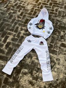 Survêtement imprimé personnalisé pour homme, hiver, 100% coton, doublure polaire, coupe ample, anti-rétrécissement, sweat à capuche - Product Image 1