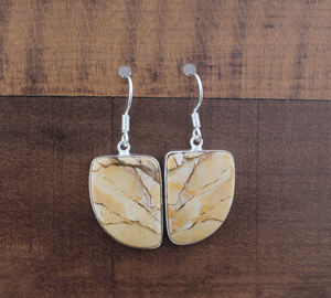 ต่างหูพลอยแจสเปอร์ธรรมชาติ ชุบเงินแท้ 925 ต่างหูห้อยหินบำบัด ทำด้วยมือ หรูหรา สไตล์ธรรมชาติ เหมาะสำหรับงานแต่งงาน - Product Image 4