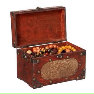 Vintage Handcrafted Sustainable <b>Wooden</b> <b>Jewelry</b> <b>Box</b> Lid Rectangle 1 Layer Hinged European Design Multifunction Classic Style 3-6L - Product Image 1