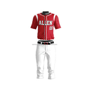 Concevez vos propres uniformes de baseball et de softball imprimés à rayures, 100% polyester, maille respirante, antibactérien, ensemble complet pour adultes - Product Image 3