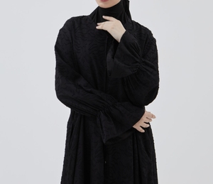Nueva Abaya Tradicional Islámica Negra para Mujer, Estilo Saudí, de Poliéster Transpirable, Largo hasta el Tobillo, para Primavera - Product Image 5