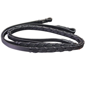 Matériel d'équitation fait à la main de qualité supérieure Queue de cheval en cuir de première qualité Rênes fendues Rênes en cuir lacées Source d'alimentation Manuel - Product Image 2
