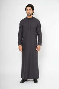 Túnica tradicional omaní para hombre, jubba islámica, ropa árabe musulmana, camisa larga hasta el tobillo, tamaño y colores personalizados disponibles. - Product Image 6