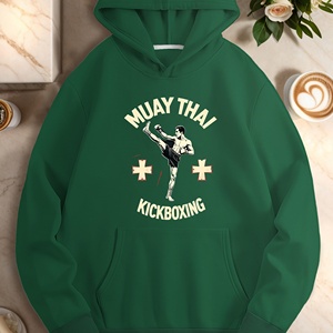 เสื้อฮู้ดถักลายพิมพ์สไตล์วินเทจสำหรับนักมวยไทยหญิง - Product Image 3