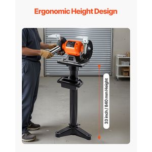 Supporto per smerigliatrice da banco per impieghi gravosi 27x27 cm con fessure di montaggio pre-tagliate, piastra di montaggio a pavimento per morsa/tornio - Product Image 5