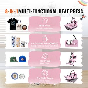 Pressa a Caldo 15x15 Pollici per T-shirt, Macchina per Trasferimento a Caldo 8 in 1, Pressa per Tumbler 6 in 1, Girevole a 360°, Capacità 30 oz - Product Image 2
