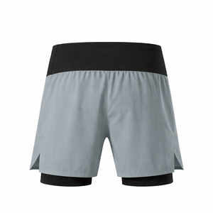 Shorts de course pour hommes à double couche en mesh, séchage rapide, pour la gym et l'entraînement, avec cordon élastique, fabrication OEM sous marque privée - Product Image 3