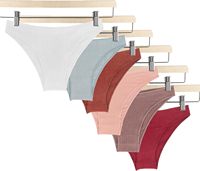 Celana Dalam Wanita Model Thong Bahan Spandex/Katun Oxford Ramah Lingkungan Bernapas dengan Aplikasi Bulu, Kontrol Ringan, Tipis