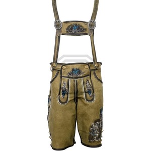 Pantalones de Cuero Personalizados para Hombre, Traje Bávaro para Oktoberfest, Fabricante Mayorista, Pantalones Cortos Alemanes Bordados con Tirantes de Primera Calidad - Product Image 1