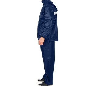 Combinaison de pluie imperméable bleu marine pour homme, veste et pantalon à manches longues avec bandes réfléchissantes, toutes saisons, pour adulte - Product Image 6