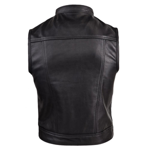 MIRZ INTERNATIONAL New <b>Men's</b> Slim Fit Breathable Neoprene <b>Leather</b> <b>Vest</b> with Many Pockets Casual Winter Outerwear Zipper Closure - Product Image 4