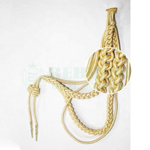 Ceremonial Uniform Eco-Friendly Customized Gold <b>Silver</b> Aiguillettes <b>Dress</b> Cords with Metal Tips Bullion Wire Hand Knitted - Product Image 3