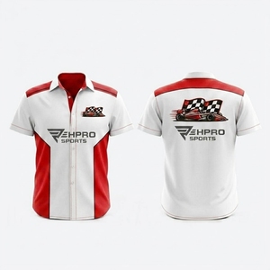 Vêtements d'équipe de course en gros, conception personnalisée, chemises F1, chemises de mécanicien, chemises de course automobile, chemises de course à manches courtes pour hommes - Product Image 6