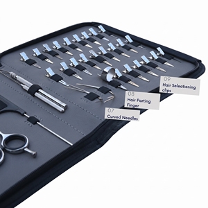 Kit d'outils professionnels pour extensions capillaires avec pinces à micro-anneaux, crochet de tirage, peigne à queue, pinces de sectionnement et aiguilles - Product Image 4