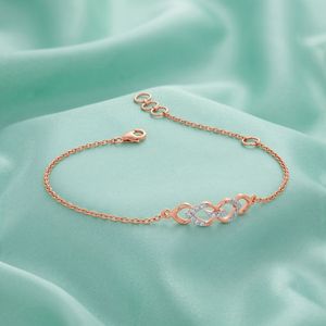 Rose Gold Lab Grown Diamond <b>Infinity</b> Link Chain <b>Bracelet</b> - Product Image 2