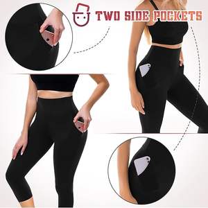 Leggings de compression personnalisés pour femmes, vêtements de sport et de yoga, en tissu Spandex, taille haute, longueur intégrale, anti-transparence, ajustés, qualité sportive - Product Image 3