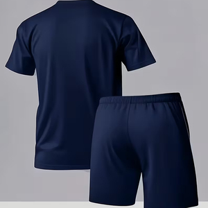 Conjunto de Verano para Hombre, Fabricante, 2 Piezas, Camiseta de Algodón de 220 GSM, Pantalones Cortos Cargo, Talla Grande, Suministro al por Mayor OEM - Product Image 4