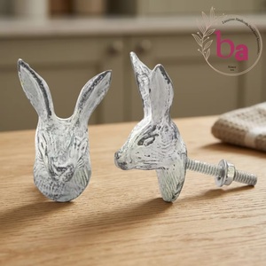 Poignée de meuble en fonte en forme de tête de lapin, style moderne, pour tiroir de cuisine et salon, écologique, forme originale, durable - Product Image 1