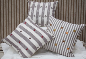 Hand Embroidered Tree Motif Striped 100% Linen Cushion Cover Decorative <b>Pillow</b> Case Modern Home Sofa <b>Decor</b> Wholesale Supplier - Product Image 6