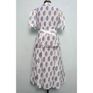 Nuevo Vestido de Verano para Mujer, Hecho a Mano en India, con Estampado Floral, de Algodón Puro, Tejido Natural, Ecológico, con Encaje, Superventas - Product Image 6