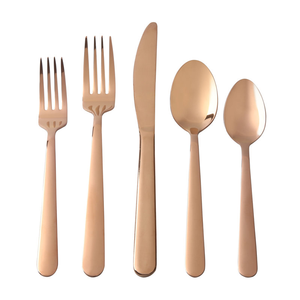 Modern Rose Gold Flatware <b>Set</b> High Mirror Polish Rust Resistant Metal Cutlery Fork Knife Spoon Wedding Dinnerware At <b>Cheap</b> Price - Product Image 1