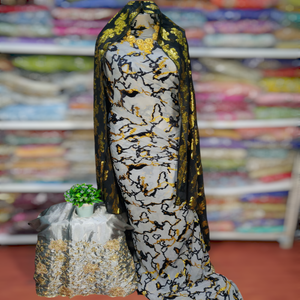 ผ้าไหมมาคบัล ดีรัก ลายเรขาคณิต แบบดั้งเดิมเหนือกาลเวลา ผ้าไหมแท้ 100% เป็นมิตรกับสิ่งแวดล้อม เหมาะสำหรับชุดแต่งงานเด็กผู้หญิง - Product Image 1