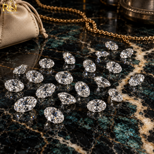 Diamant ovale de 12,00 carats cultivé en laboratoire à dispersion de lumière radiante |   Pierre facettée de précision couleur DEF, conception de bijoux sur mesure RN - Product Image 1