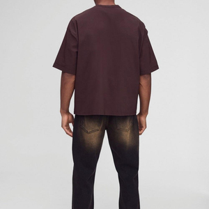 Wholesale Cotton Drop Shoulder Oversized Cropped Boxy Fit T <b>Shirt</b> Heavy Weight with Custom Logo Pattern - Product Image 2