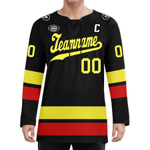 Maillot de hockey sur glace personnalisé en gros, fournisseur OEM USA, uniforme d'équipe personnalisé, chemise de hockey, sublimation, broderie, en vrac, 100% personnalisable - Product Image 2