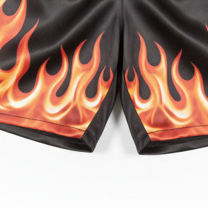 Shorts MMA pour homme, imprimé flamme noire, sublimation, séchage rapide, polyester, coupe classique, vêtements d'arts martiaux pour adultes - Product Image 4