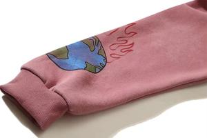 Sudadera con Capucha Oversize de Punto Sólido Rosa 100% Algodón Casual Unisex para Invierno Antipilling - Product Image 3
