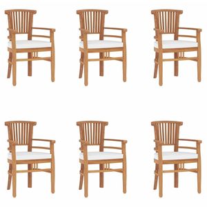 Set da pranzo con Patio in Teak in legno massello da 7 pezzi per uso giardino - Product Image 3