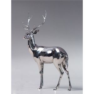 Candelabro Moderno de Metal Plateado con Forma de Ciervo, Elegante Escultura de Animal Metálico, Centro de Mesa Navideño al por Mayor, Decoración para el Hogar - Product Image 1