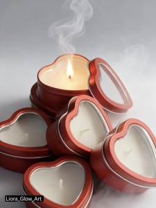 Portavelas con forma de corazón con tapa, juego para decoración del hogar en el Día de San Valentín - Product Image 3