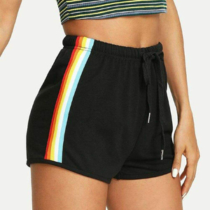 Shorts de sport personnalisés pour femmes, taille élastique, 100 % coton respirant, délavage moyen, dentelle, pour la course, le fitness et le yoga, design uni, idéal pour l'été - Product Image 6