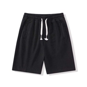 Men's White Cotton Shorts Solid Color Drawstring Waist Casual Style With Pockets Breathable Fabric - Product Image 6