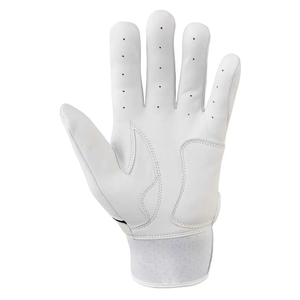 Premium All-White Leather Baseball Batting Gloves - Ultra Soft Breathable Grip Pro Style Protective Batting Gloves - Product Image 3